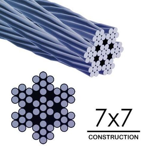 Laureola 3/32 inch Stainless Steel Aircraft Cable Wire Rope 7x7 Strand 304 Grade - Versatile Uses in Construction, DIY, Outdoors, Marine Rigging, Agriculture, and Industrial Applications - 100 ft in Saudi Arabia