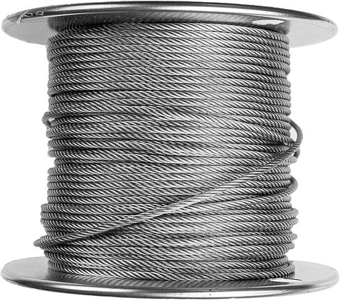 Laureola 3/32 inch Stainless Steel Aircraft Cable Wire Rope 7x7 Strand 304 Grade - Versatile Uses in Construction, DIY, Outdoors, Marine Rigging, Agriculture, and Industrial Applications - 100 ft in Saudi Arabia