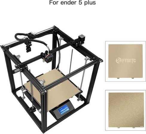 FYSETC Ender 5 Plus Printing Platform PEO - Textured Flexbile Spring Steel Plate 377x370mm/14.84x14.56inch Build Plate Heated Bed Cover + Sticker Base Compatible with Ender 5 Plus 3D Printer Hotbed in Saudi Arabia