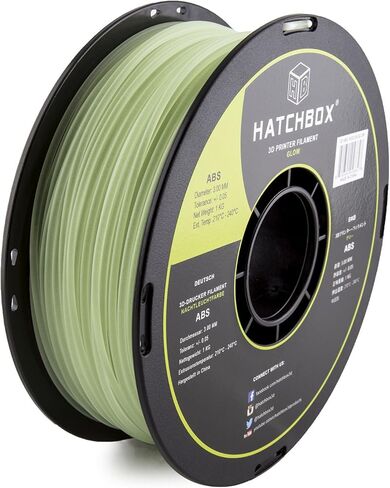 خيوط طابعة ثلاثية الأبعاد من HATCHBOX ABS، دقة الأبعاد +/- 0.05 مم، بكرة 1 كجم، 3.00 مم، أسود in Kuwait