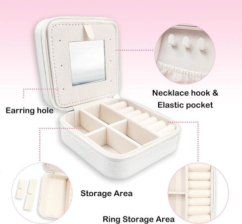 JRTW Travel Jewelry Case, Mothers Day Gifts for Grandma, Jewelry Boxes for Women, Travel Jewelry Organizer Gifts for Grandma, Travel Jewelry Box for Earrings Necklace Ring Box, Travel Gift for Babcia in Saudi Arabia