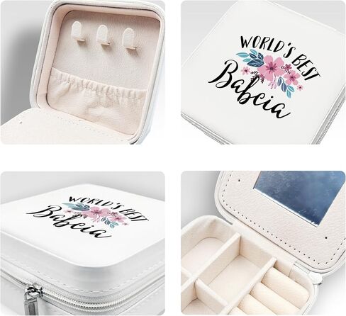 JRTW Travel Jewelry Case, Mothers Day Gifts for Grandma, Jewelry Boxes for Women, Travel Jewelry Organizer Gifts for Grandma, Travel Jewelry Box for Earrings Necklace Ring Box, Travel Gift for Babcia in Saudi Arabia