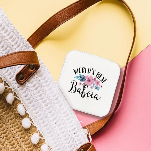 JRTW Travel Jewelry Case, Mothers Day Gifts for Grandma, Jewelry Boxes for Women, Travel Jewelry Organizer Gifts for Grandma, Travel Jewelry Box for Earrings Necklace Ring Box, Travel Gift for Babcia in Saudi Arabia