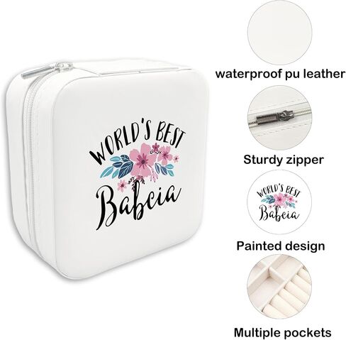 JRTW Travel Jewelry Case, Mothers Day Gifts for Grandma, Jewelry Boxes for Women, Travel Jewelry Organizer Gifts for Grandma, Travel Jewelry Box for Earrings Necklace Ring Box, Travel Gift for Babcia in Saudi Arabia
