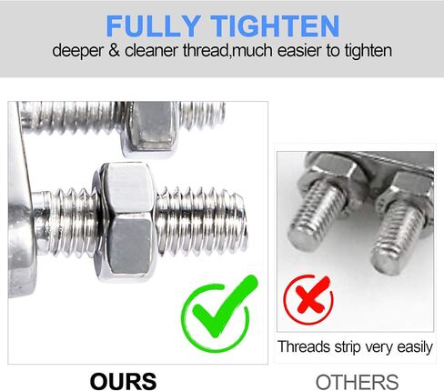 12 قطعة 1/4 بوصة M6 سلك حبل مشبك كابل المشبك ، مشبك حبل السلك ، الفولاذ المقاوم للصدأ U الترباس السرج السحابة in Kuwait