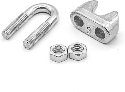 Kyuionty M8 5/16 Inch Stainless Steel Wire Rope Cable Clip Clamp, Wire Rope Clamp U Bolt Saddle Fastener, Pack of 8 in Saudi Arabia