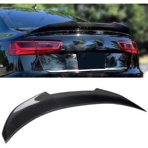 Real Carbon Fiber Rear Spoiler Compatible with 2012-2018 Audi A6 S6 C7 C7.5, PSM Style High Kick Duckbill Trunk Tail Deck Lid Wing Lip Ducktail Man Gift in Kuwait