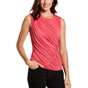 DKNY Womens Ruched Pullover Top Red XL in Saudi Arabia
