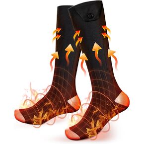 جوارب ساخنة للرجال والنساء مع حزمة بطارية قابلة لإعادة الشحن، جوارب تسخين كهربائية قابلة للغسل، تحكم ذكي في الشتاء، تدفئة القدم الحرارية للصيد والتزلج والتخييم in Kuwait