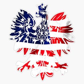 Magnet Dyngus Day Shirt Polish Eagle Usa Flag America Poland Premium Magnet Vinyl Decal Sticker 5" in Kuwait