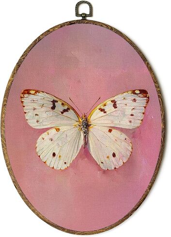 FSTCSV Vintage Dragonfly Floral Oval Wall Art Framed, Cottage Core Dragonfly Canvas Prints Wall Hanging Art, Vintage Retro Rustic Botanical Oval Walls Decor for Living Room Home Bedroom, 8.8x11.5in in Saudi Arabia