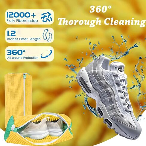 Shoe Washing Bag for Washing Machine – Durable Bags for Washer and Dryer with 2 Shoe Laundry Bags – Reusable Sneaker Bag, Shoes Wash Bag, Cleaning Kit 360° Protects Shoes from Damage -White in Saudi Arabia
