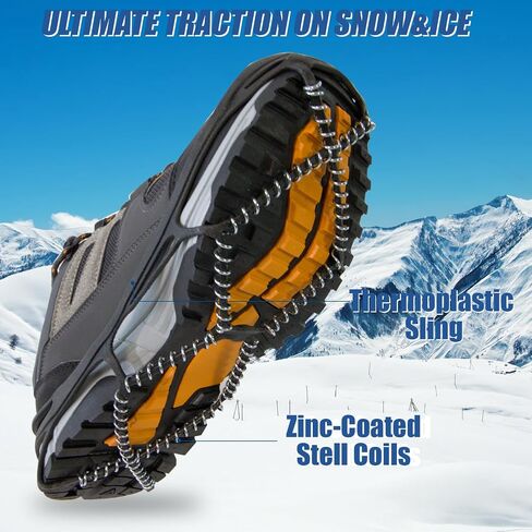 Traction Cleats - 360-Degree Grip on Ice Snow Grips Crampons Traction for Shoes and Boots for Walking Climbing Hiking Fishing Outdoor Running in Saudi Arabia