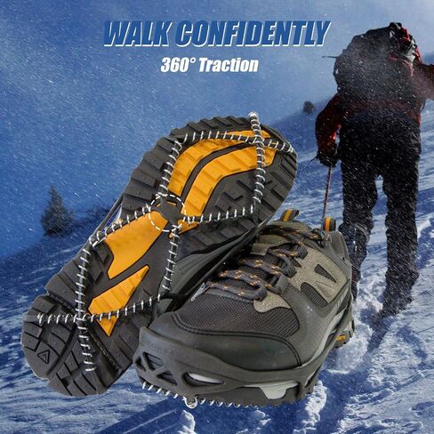 Traction Cleats - 360-Degree Grip on Ice Snow Grips Crampons Traction for Shoes and Boots for Walking Climbing Hiking Fishing Outdoor Running in Saudi Arabia