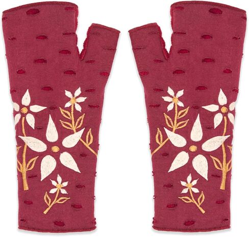 قفازات Feelgoodz الصوفية بدون أصابع مصنوعة يدويًا للطقس البارد (زهرة الربيع، الكأس) in Kuwait