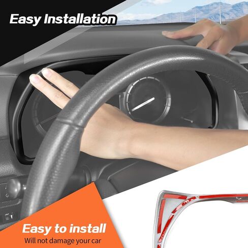 غطاء لوحة أجهزة لوحة القيادة JeCar إطار الكسوة الملحقات الداخلية لسيارة Toyota 4Runner 2010-2020 (أحمر) in Saudi Arabia
