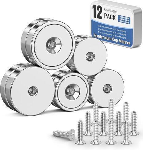 عبوتان من مغناطيسات كأس النيوديميوم، 110 رطل + مغناطيسات كأس الأرض النادرة مع فتحة ومسامير شديدة التحمل، مغناطيس مقاوم للماء على شكل قرص كبير مع فتحة للتركيب على الحائط، والباب، ومكان العمل، وفي الهواء الطلق in Kuwait