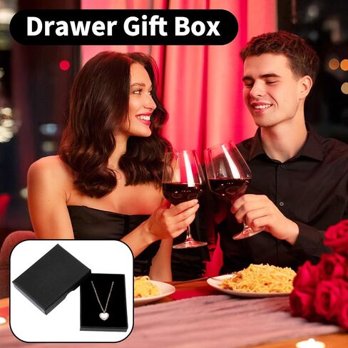 5 Pcs Small Jewelry Gift Boxes Cardboard Black Small Gift Boxes With Lids For Presents 2.75x3.54x0.63in Cotton Filled Empty Square Pendent Storage Case For Necklace Bracelet Earring Birthday Wedding in Saudi Arabia