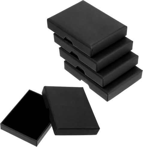 5 Pcs Small Jewelry Gift Boxes Cardboard Black Small Gift Boxes With Lids For Presents 2.75x3.54x0.63in Cotton Filled Empty Square Pendent Storage Case For Necklace Bracelet Earring Birthday Wedding in Saudi Arabia