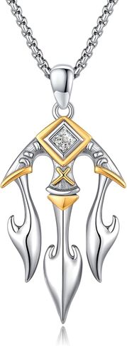 Trident Necklace 925 Sterling Silver Celtic Pendant Necklace Irish Celtic Knot Necklace Ancient Greece Amulet Necklace Jewelry Gifts for Men Women in Kuwait