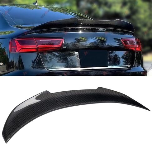 Real Carbon Fiber Rear Spoiler Compatible with 2012-2018 Audi A6 S6 C7 C7.5, PSM Style High Kick Duckbill Trunk Tail Deck Lid Wing Lip Ducktail Man Gift in Kuwait