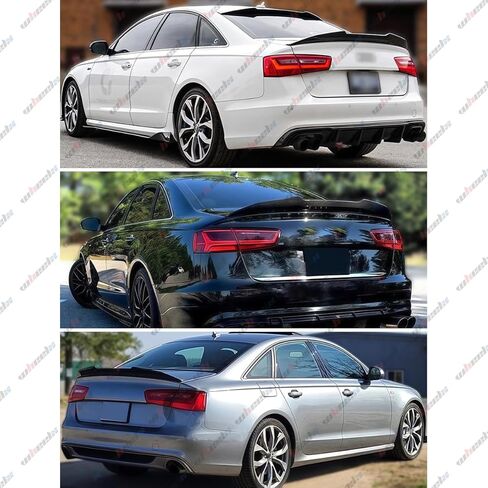 Real Carbon Fiber Rear Spoiler Compatible with 2012-2018 Audi A6 S6 C7 C7.5, PSM Style High Kick Duckbill Trunk Tail Deck Lid Wing Lip Ducktail Man Gift in Kuwait