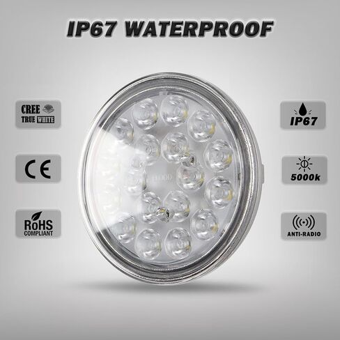 LED PAR36 90W مصباح هبوط الطائرات من فئة الطيران / ضوء القارب LED / الجرار، 7200 لومن (شعاع الفيضانات - قطعتان) in Kuwait