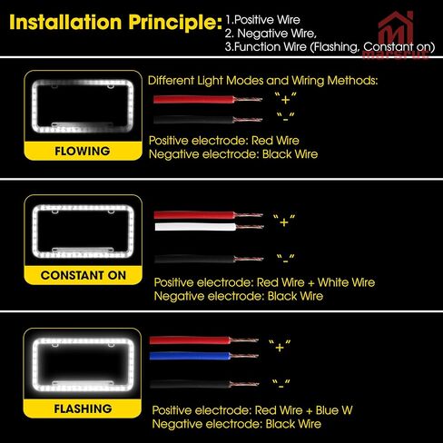 White LED License Plate Frame, 12V Light Up Lighted Neon Glow in The Dark Licence Plates Frame Cover, Waterproof Acrylic Plastic, Used for Auto UTV ATV Truck Car Trailer, White Led Lighting Color in Saudi Arabia