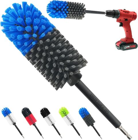 Wheel Brush, Soft Drill Wheel Cleaner Brush, Drill Brush for Car Wheel, No Scratches Highly Dense and Durable Car Wheel Brush Rim Tire Car Cleaning Brush for Wheels, Rims, Engines, Exhaust in Kuwait