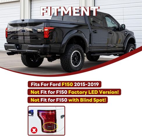 LED Tail Lights for Ford F150 2015-2019 XL XLT Lariat King Ranch Platinum Limited Raptor F-150 Taillights Assembly Rear Lamp with Red Turn Signal Animation(Blind Spot is Not Supported) in Saudi Arabia