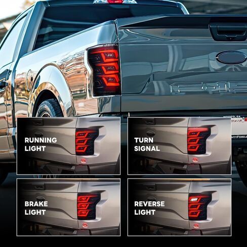 LED Tail Lights for Ford F150 2015-2019 XL XLT Lariat King Ranch Platinum Limited Raptor F-150 Taillights Assembly Rear Lamp with Red Turn Signal Animation(Blind Spot is Not Supported) in Saudi Arabia