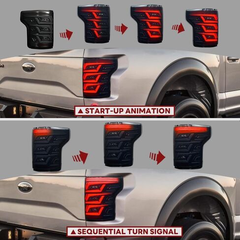LED Tail Lights for Ford F150 2015-2019 XL XLT Lariat King Ranch Platinum Limited Raptor F-150 Taillights Assembly Rear Lamp with Red Turn Signal Animation(Blind Spot is Not Supported) in Saudi Arabia