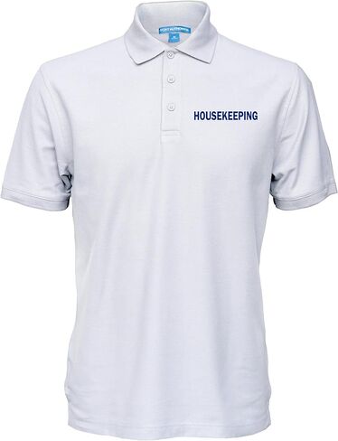 Smart People Clothing Housekeeping Easy Care Polo Shirt with Screen Print Letters, Employee Polo, Staff Shirt. in Saudi Arabia