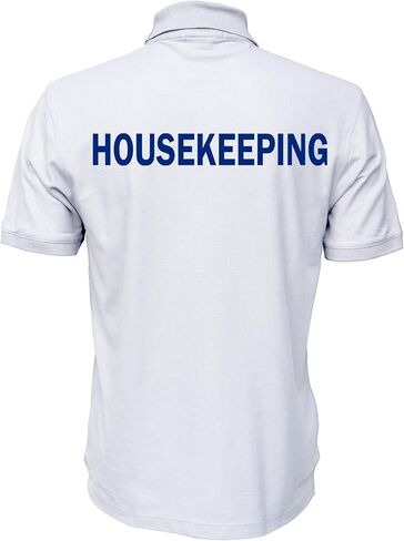 Smart People Clothing Housekeeping Easy Care Polo Shirt with Screen Print Letters, Employee Polo, Staff Shirt. in Saudi Arabia