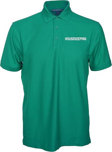 Smart People Clothing Housekeeping Easy Care Polo Shirt with Screen Print Letters, Employee Polo, Staff Shirt. in Saudi Arabia