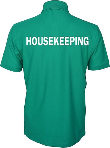 Smart People Clothing Housekeeping Easy Care Polo Shirt with Screen Print Letters, Employee Polo, Staff Shirt. in Saudi Arabia