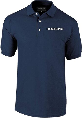 Smart People Clothing Housekeeping Easy Care Polo Shirt with Screen Print Letters, Employee Polo, Staff Shirt. in Saudi Arabia