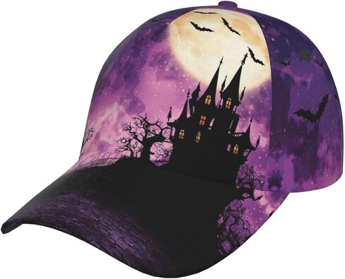 Cute Halloween Funny Pumpkin Bat Adjustable Baseball Cap Golf Hat Caps for Men Women in Saudi Arabia