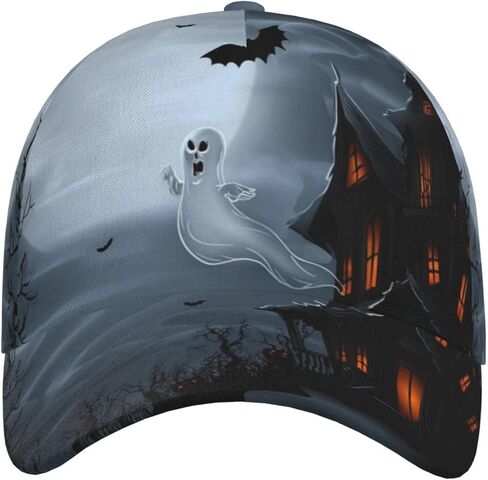 Cute Halloween Funny Pumpkin Bat Adjustable Baseball Cap Golf Hat Caps for Men Women in Saudi Arabia