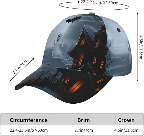 Cute Halloween Funny Pumpkin Bat Adjustable Baseball Cap Golf Hat Caps for Men Women in Saudi Arabia