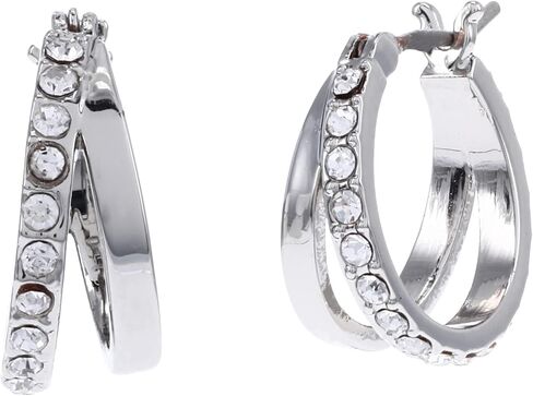 Karl Lagerfeld Paris 15 mm Split Pave Hoop Earrings in Saudi Arabia
