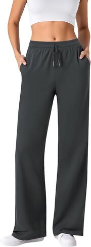 Womens Wide Leg Pants with Pockets High Waist Drawstring Loose Sweatpants Casual Travel Business Dress Pants Trousers in Saudi Arabia