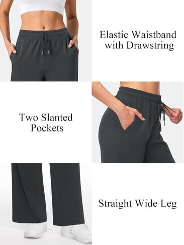 Womens Wide Leg Pants with Pockets High Waist Drawstring Loose Sweatpants Casual Travel Business Dress Pants Trousers in Saudi Arabia
