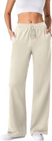 Womens Wide Leg Pants with Pockets High Waist Drawstring Loose Sweatpants Casual Travel Business Dress Pants Trousers in Saudi Arabia