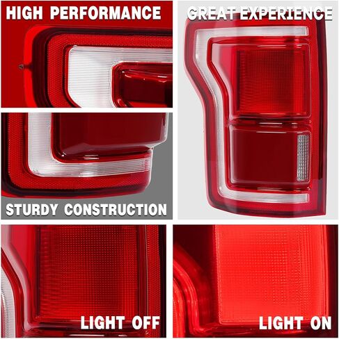 HECASA Right LED Tail Light Compatible with 2015-2017 Ford F-150 F150 Replacement for FO2801259 Rear Taillight Brake Lamp w/LED Tube Red Lens Passenger Side in Saudi Arabia