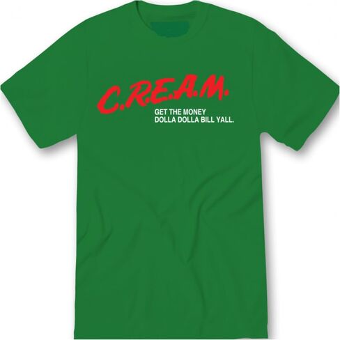 Wu Cream T Shirt Dolla Dolla Bill Y'all Retro 90s Hip Hop in Kuwait