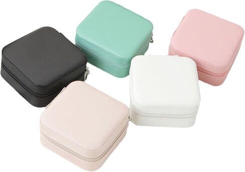 Travel Jewelry Box, Small Jewelry Travel Organizer Case Travel Essentials Christmas for Women, White in Saudi Arabia
