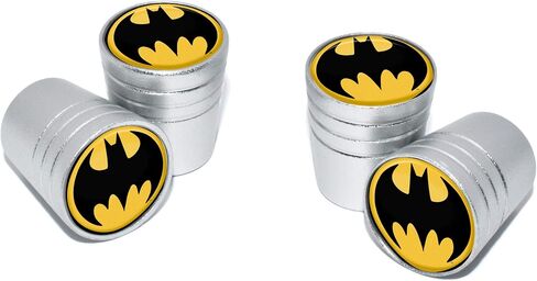 Elektroplate Officially Licensed DC Comics Batman Black Knurling Aluminum Superhero Tire Valve Stem Caps | Universal Fit for Cars, Bikes, Trucks, RVs, Motorcycles, Trailers (Pack of 4) in Saudi Arabia
