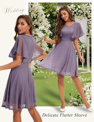 فستان زفاف نسائي من Wedtrend بأكمام واسعة وفساتين لحفلات الكوكتيل وحفلات العودة للوطن من الدانتيل فستان شبه رسمي in Kuwait