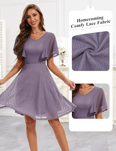 فستان زفاف نسائي من Wedtrend بأكمام واسعة وفساتين لحفلات الكوكتيل وحفلات العودة للوطن من الدانتيل فستان شبه رسمي in Kuwait